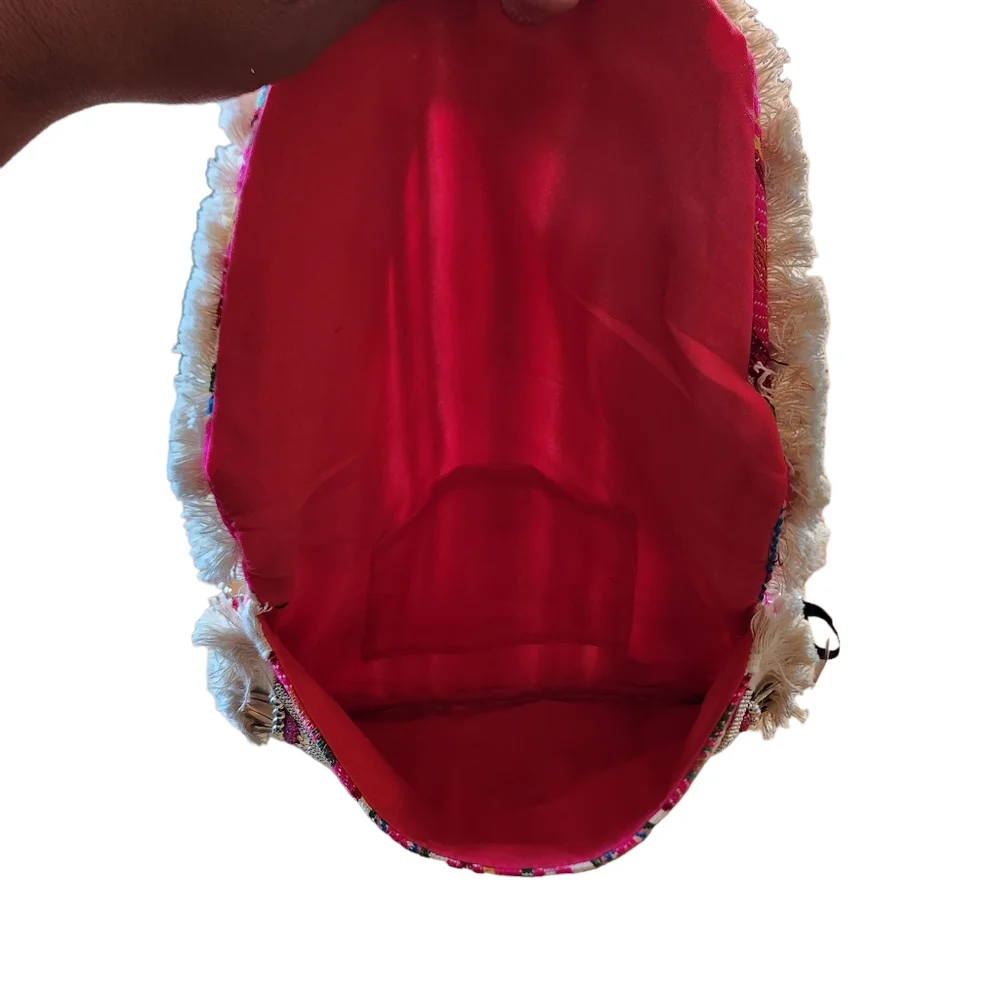 COCO & CARMEN- Sasha Fringe Clutch/Crossbody - Pink Beaded - Picture 8 of 8